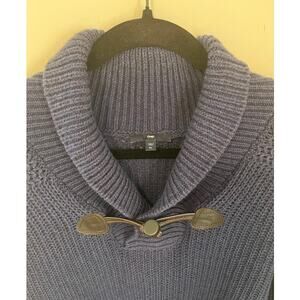 Gap Shawl Collar with Toggle Knit Sweater Cotton and Wool Navy Blue Men's sz. XL